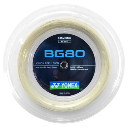 200m Reel of white badminton string. Yonex BG80 badminton string.