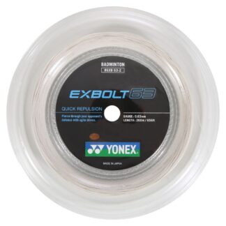 200m Reel of white badminton string. Yonex Exbolt 63 badminton string.
