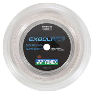 200m Reel of white badminton string. Yonex Exbolt 65 badminton string.