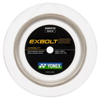 200m Reel of white badminton string. Yonex Exbolt 68 badminton string.