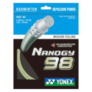 10 meter set of badminton string. Yonex Nanogy 98 in Cosmic Gold.