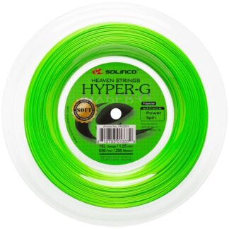 200m reel of Solinco Hyper-G Soft 125 string in green / Neon green colour.
