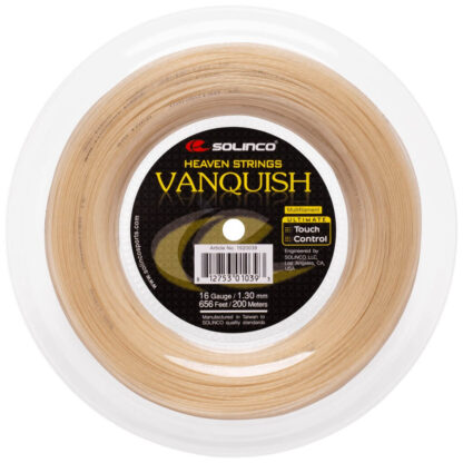 200m reel of Solinco Vanquish 130 string in natural colour.