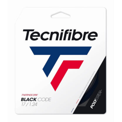 Set of Tecnifibre Black Code 124 string in Black colour.