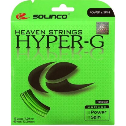 Set of Solinco Hyper-G 120 string in Neon Green colour.