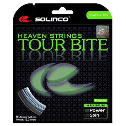 Set of Solinco Tour Bite 125 string in Silver colour.