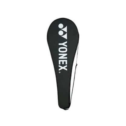 Black full cover for badminton racquets, with Yonex in white writing on. Yonex Badminton racquet Cover.