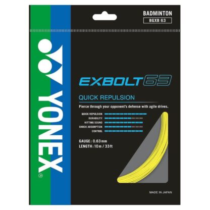 Single set of Yonex Exbolt 63 in yellow.