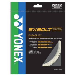 Single set of Yonex Exbolt 68 in white.