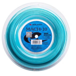 200m reel of Solinco Mach-10 130 string in blue colour.