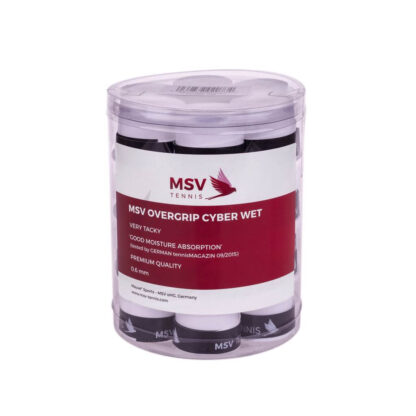 Box of 24 white MSV Cyber Wet Overgrips.