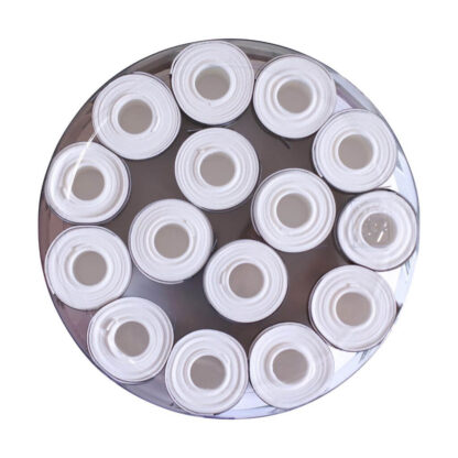 Top view of box of 60 white MSV Cyber Wet Overgrips.