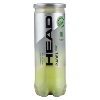 A tube of 3 HEAD Padel Pro Padel balls.