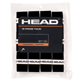 Pack with 12 HEAD prime tour grips in black.