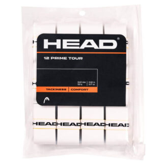 Pack with 12 HEAD prime tour grips in white.