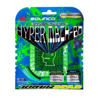 Set of Solinco Hyper Mach-BD Hybrid 120 string in Blue and Neon Green colour. A collaboration between Solinco and Brain Dead.