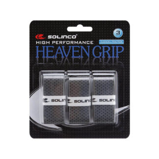 A pack of Heaven Grip overgrips from Solinco. Grips in grey colour.