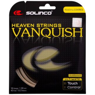 Set of Solinco Vanquish 130 string in natural colour.