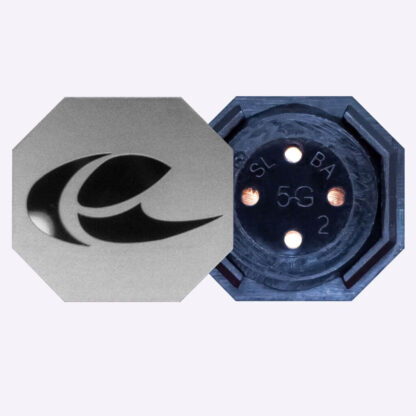 The front and back of a Solinco Weight Control Module Buttcap Plate in Silver.