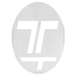Toalson logo tennis racquet stencil.