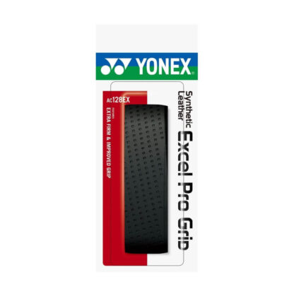 A pack of Yonex Synthetic Leather Excel Pro Grip in black.