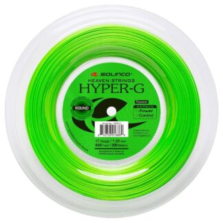 200m reel of Solinco Hyper-G Round 120 string in green / Neon green colour.