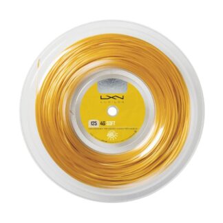 200m reel of Luxilon 4G Soft 125 string in Gold colour.