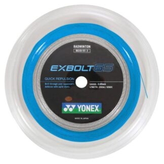 200m Reel of blue badminton string. Yonex Exbolt 65 badminton string.