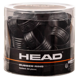 A jar of 50 pieces of rubber rings for tennis grips finishing ring. HEAD Rubber Ring black 50 pcs.