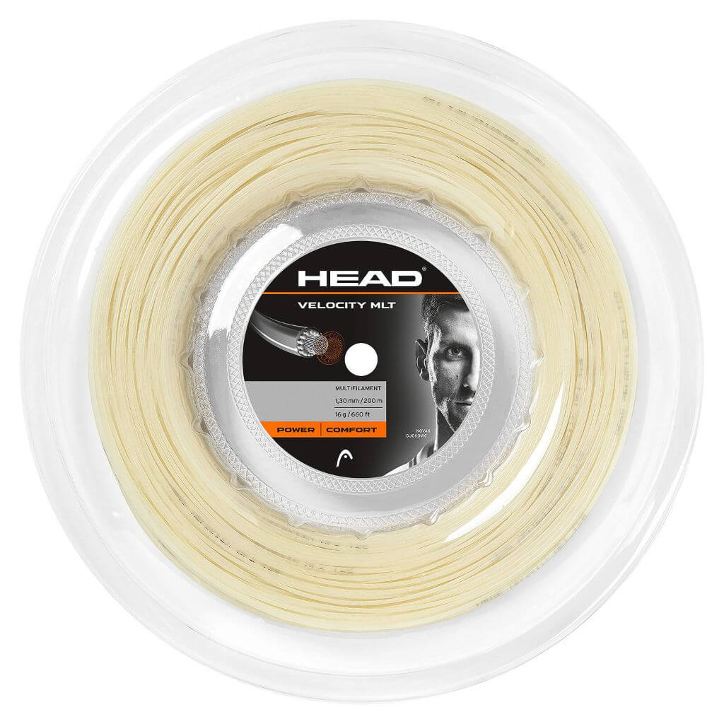 200m reel of HEAD Velocity MLT 130 string in Natural colour.
