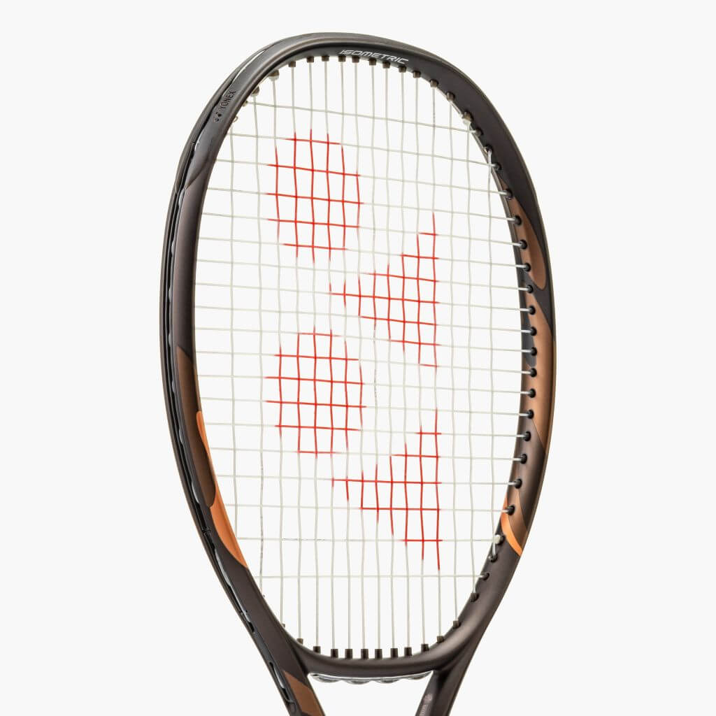 Close up of Espresso Brown tennis racquet from Yonex. Yonex Ezone 98 Espresso Brown 2026 model.